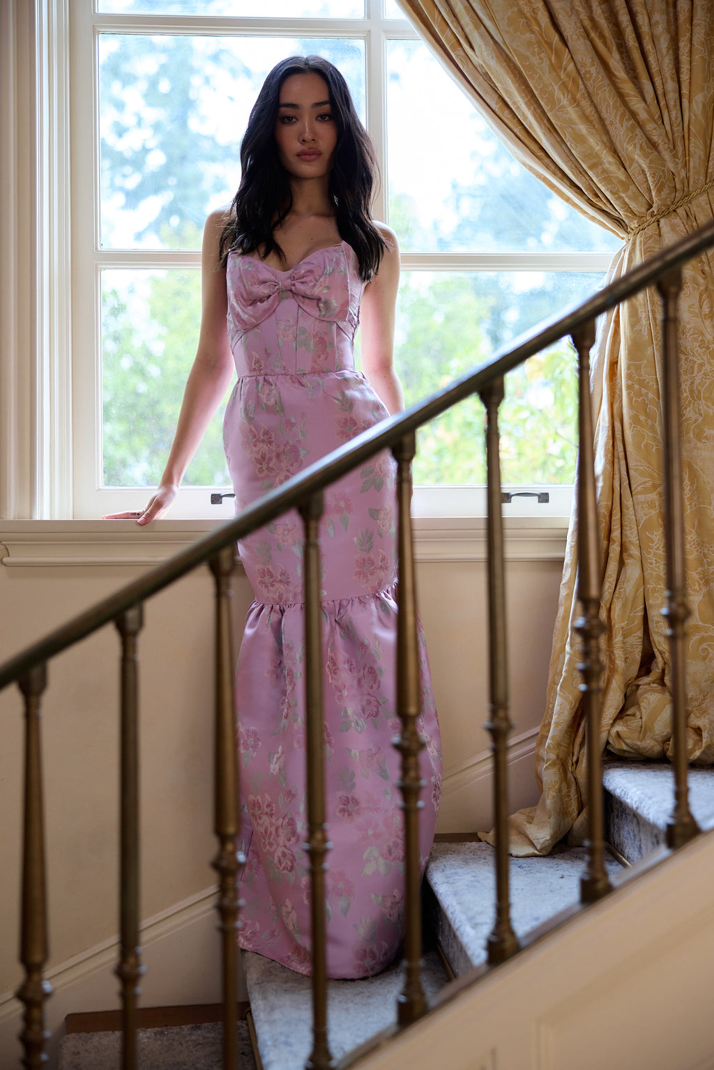 The Beth Dress in Orchid Baroque Floral
