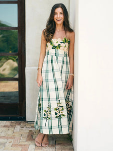EDDY x Mckenzie Depinto Lucy Dress in Green Plaid & Floral