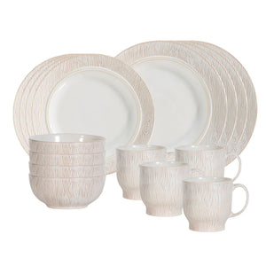 Blenheim Oak Place Setting in Whitewash, Set of 16