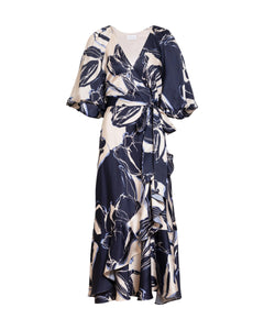 Blairine Dress in Maritime Blue & Cloudy Blue Multi