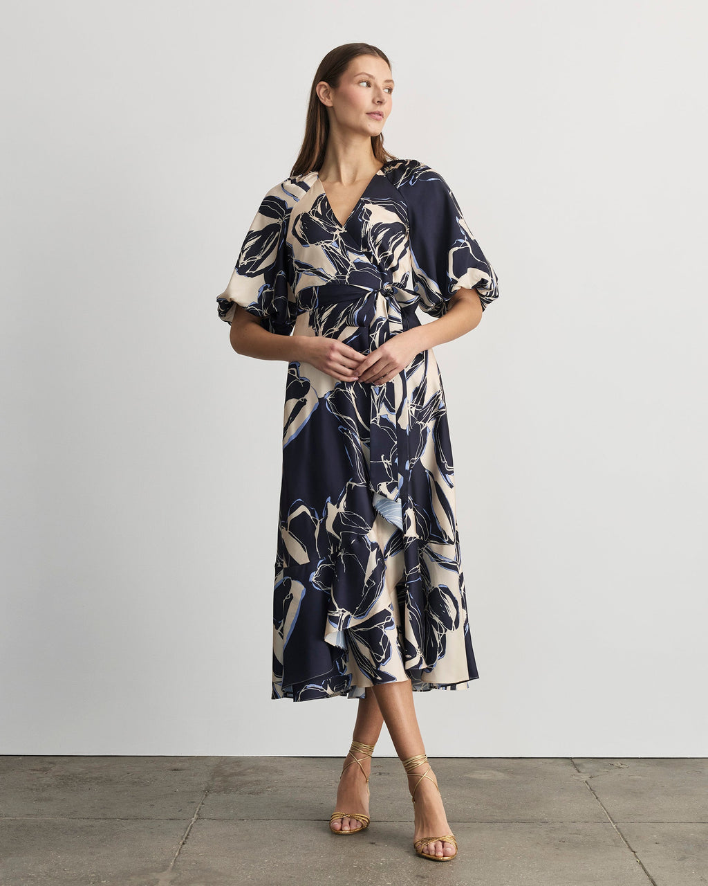 Blairine Dress in Maritime Blue & Cloudy Blue Multi