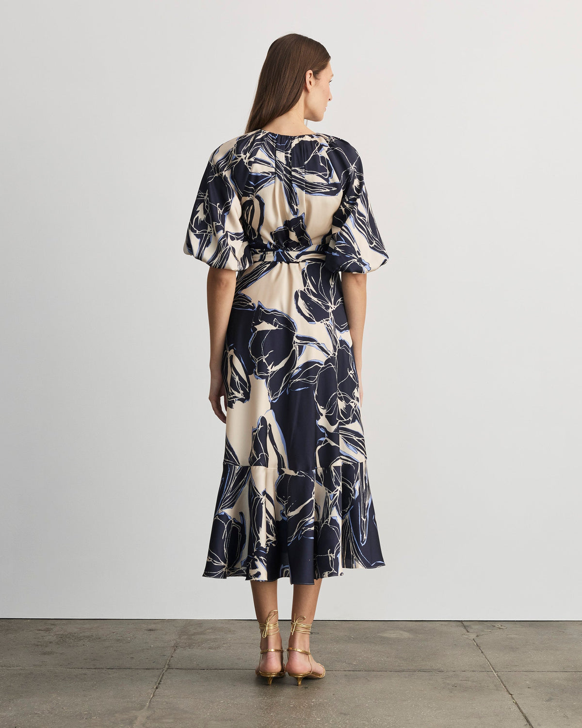 Blairine Dress in Maritime Blue & Cloudy Blue Multi