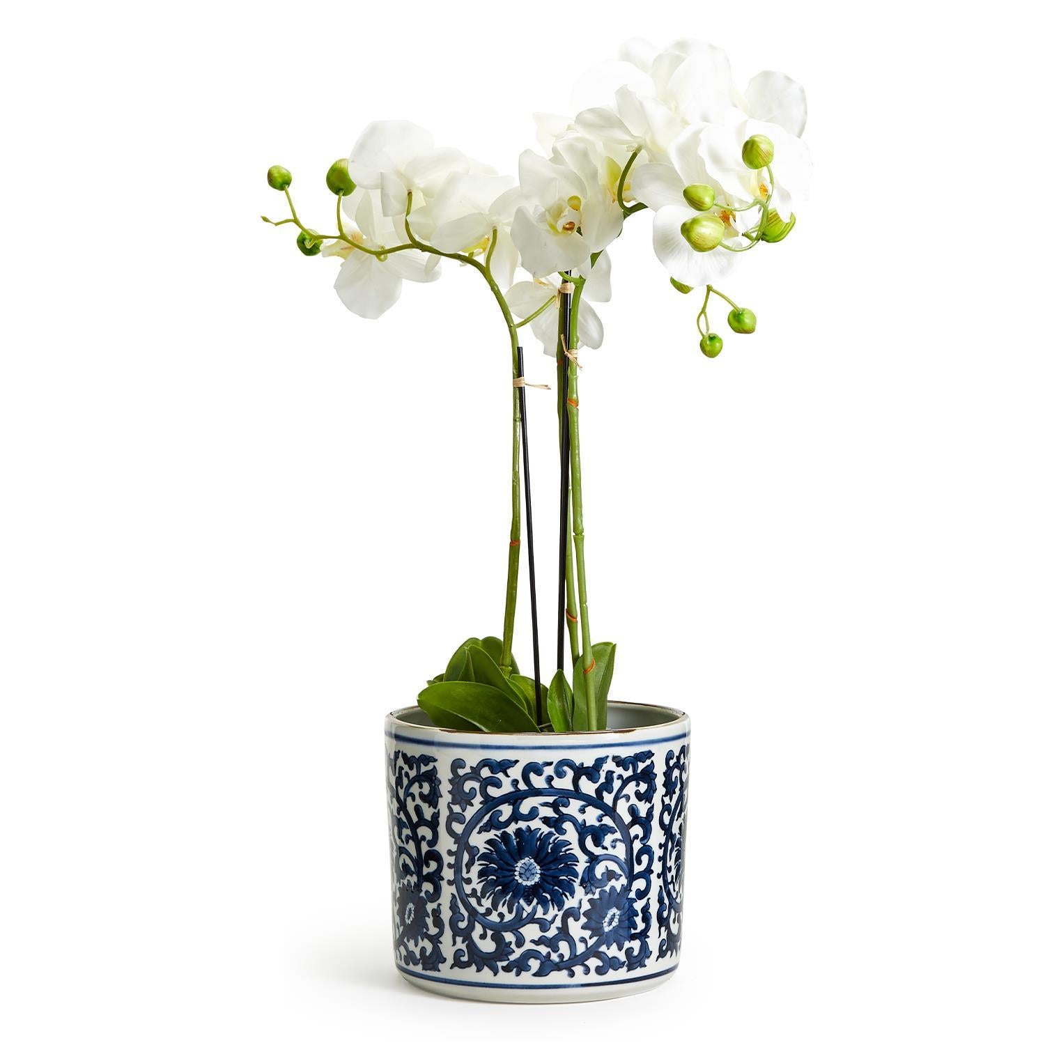 Blue & White Lotus Flower Vase/Planter