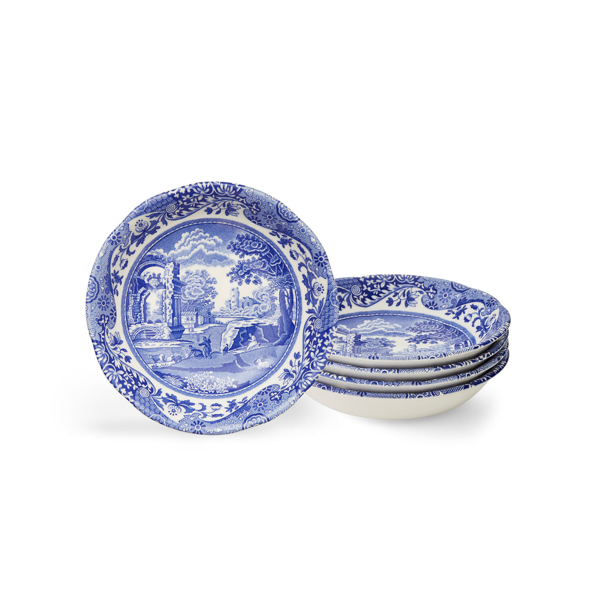 Blue Italian Cereal Bowls, Set of 4