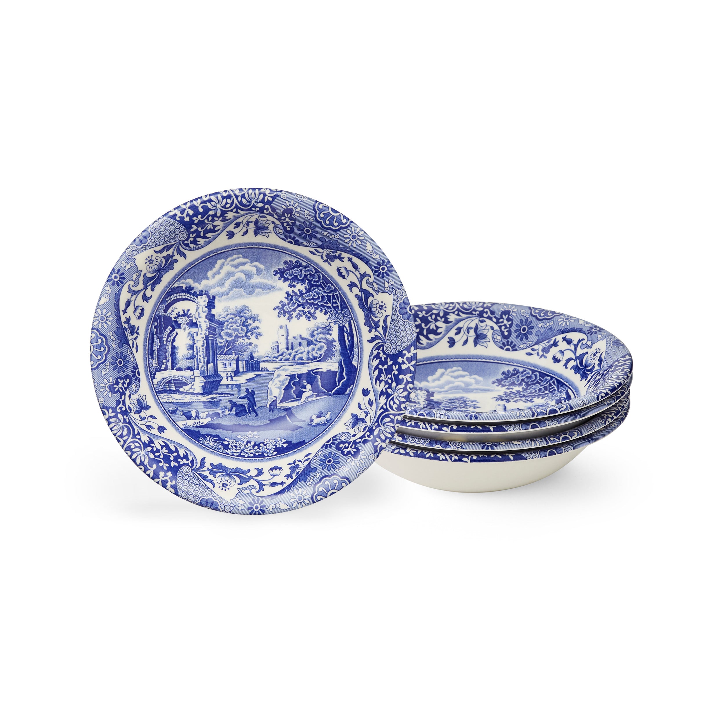 Blue Italian Ascot Cereal Bowls, Set of 4