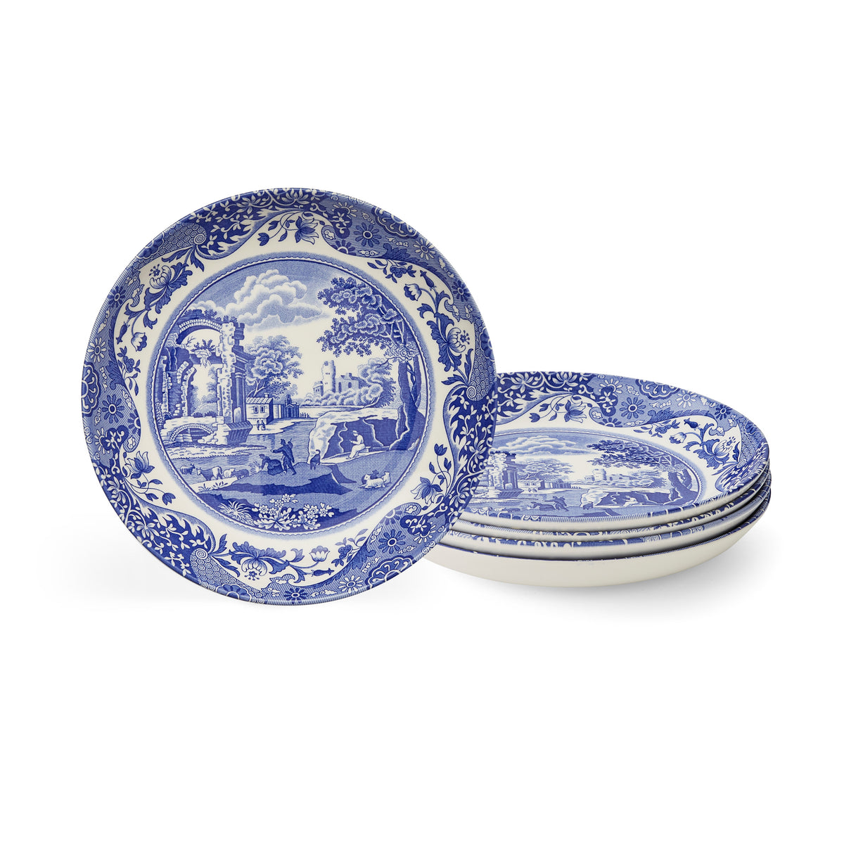 Blue Italian Pasta Bowls, Set of 4
