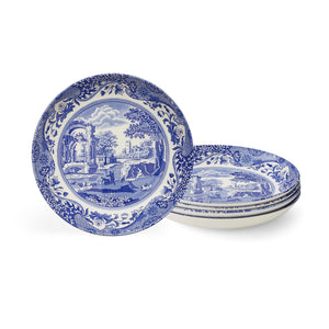 Blue Italian Pasta Bowls, Set of 4