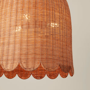 Maude Rattan Scallop Chandelier