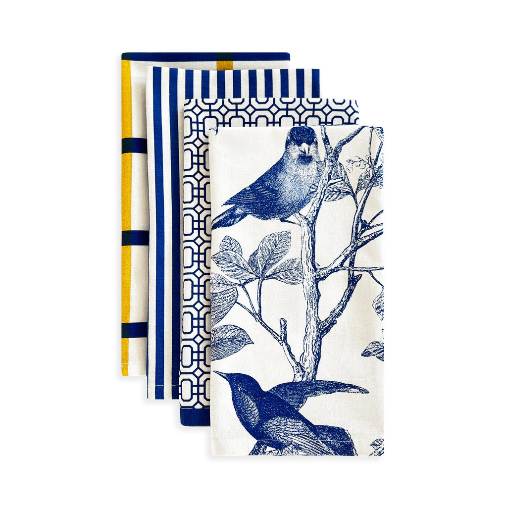 Newport Garden Gate Dinner Napkins in Blue, Set of 4