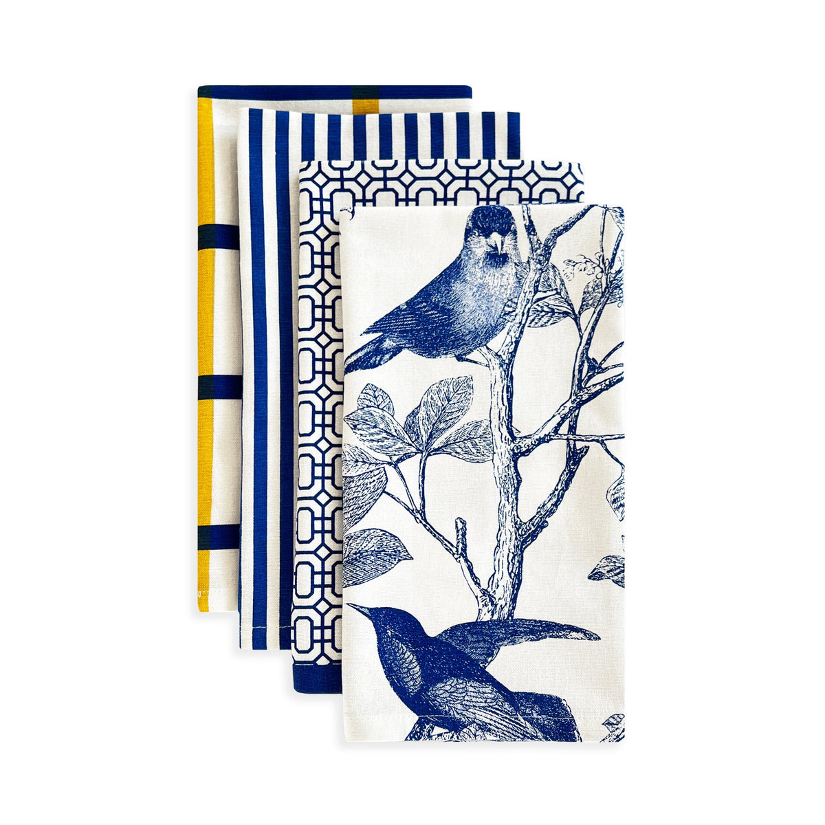 Pinstripe Dinner Napkins in Blue, Set of 4