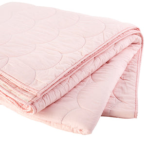 Folded Blush Pink Scallop Quilt