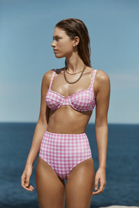 Blush Gingham High Waisted Bottom