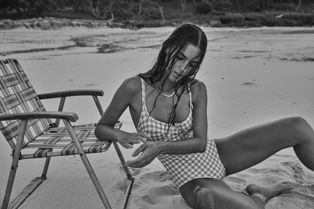 Blush Gingham Balconette One-Piece
