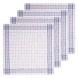 Bistro Napkin in Blue & Red, Set of 4