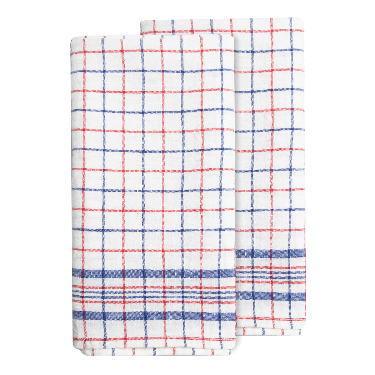 Bistro Tea Towel in Blue & Red, Set of 2