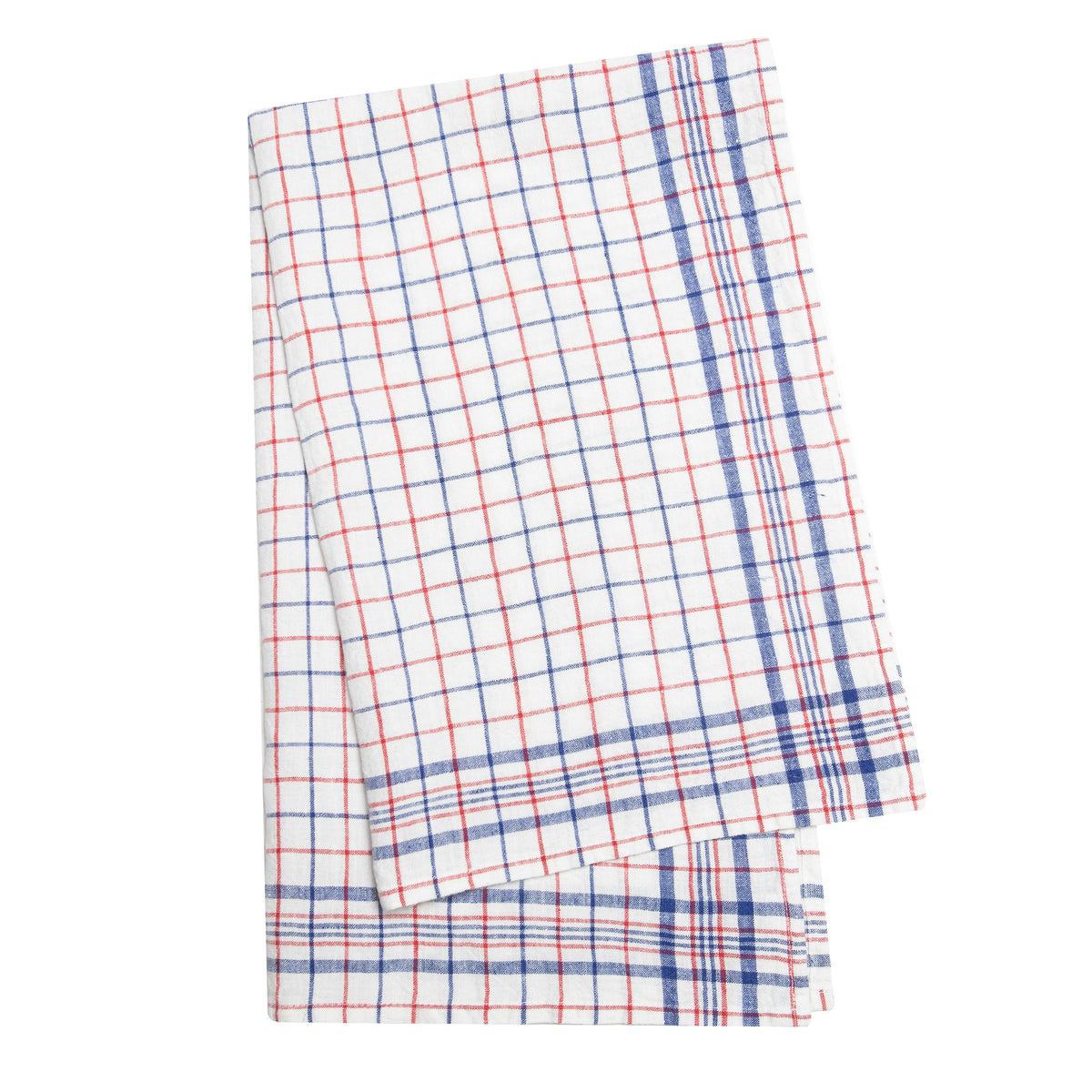 Bistro Tea Towel in Blue & Red, Set of 2