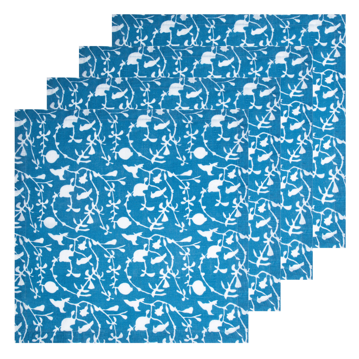 Sanctuary Printed Napkins in Blue, Set of 4
