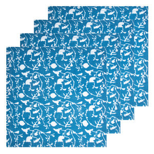 Sanctuary Printed Napkins in Blue, Set of 4