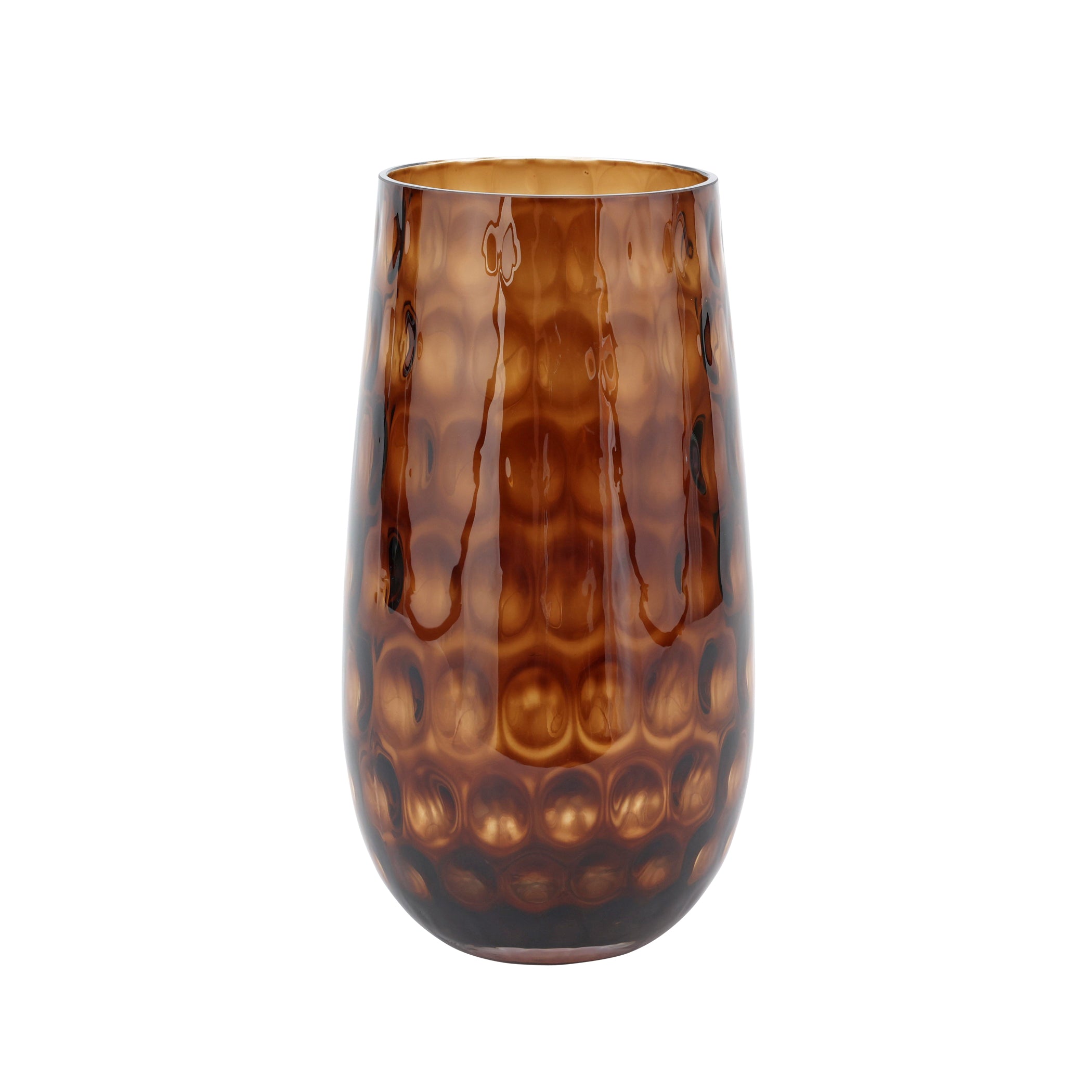 Bolla Glass Small Pebbled Vase in Tortoise
