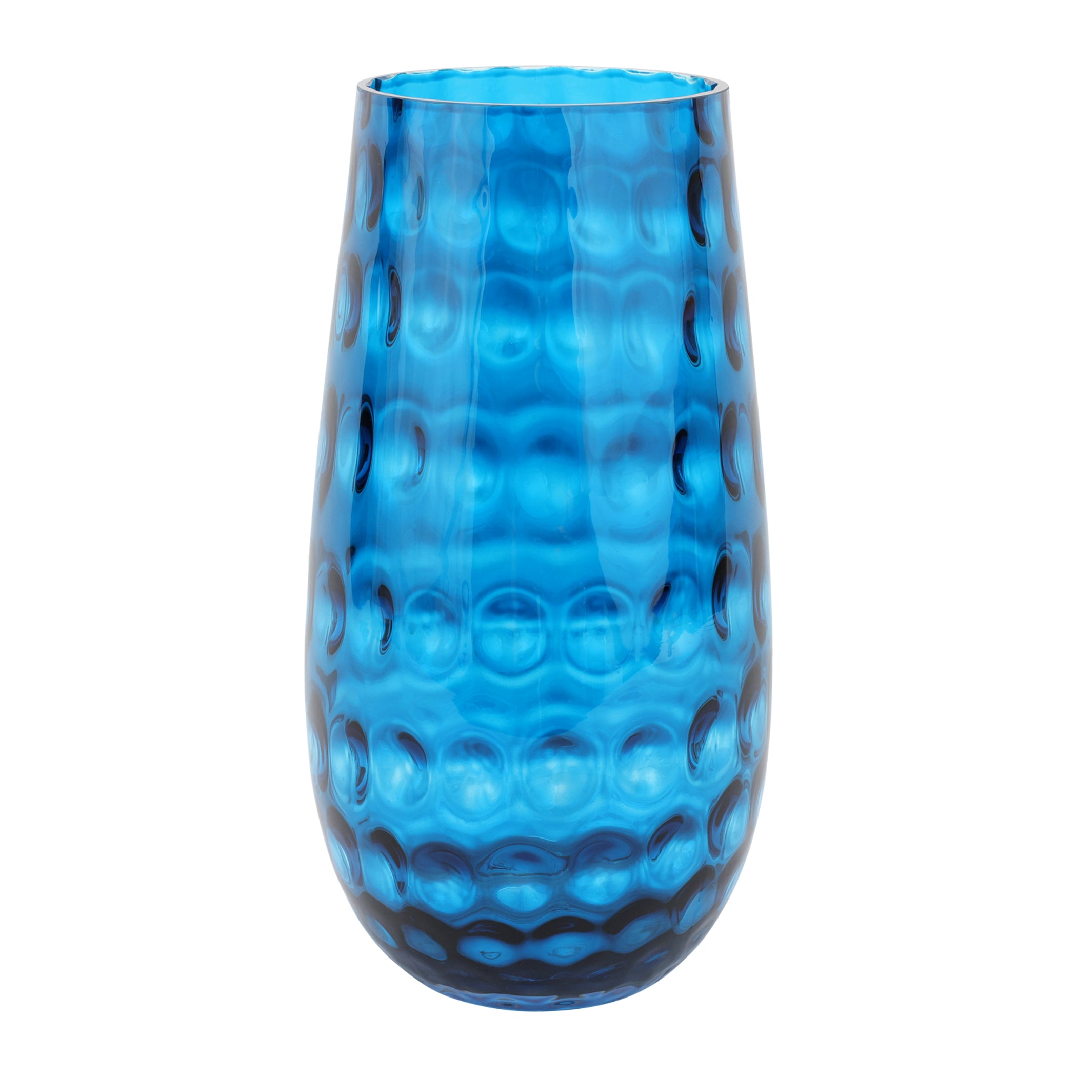 Bolla Glass Medium Pebbled Vase in Ash Blue