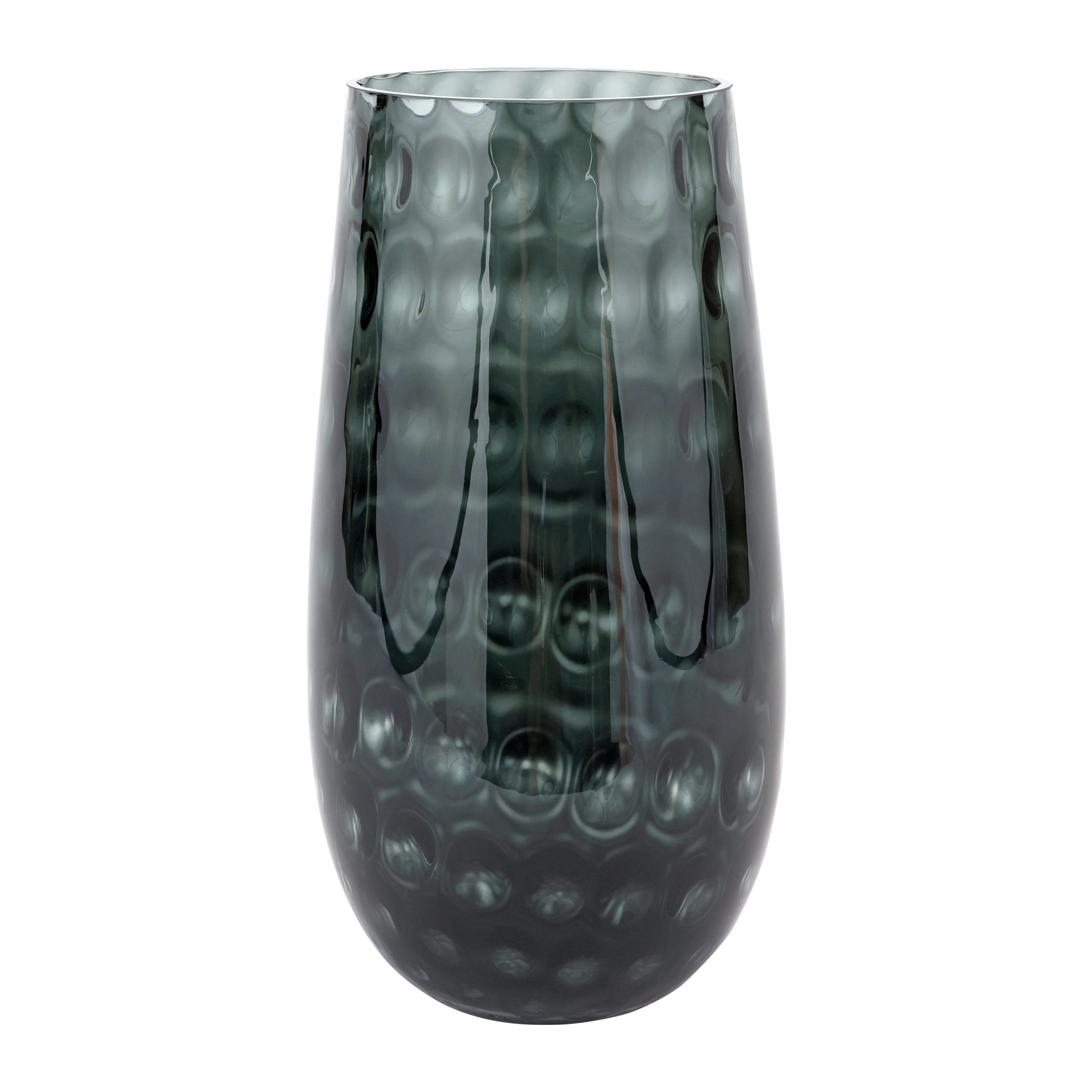 Bolla Glass Medium Pebbled Vase in Gray