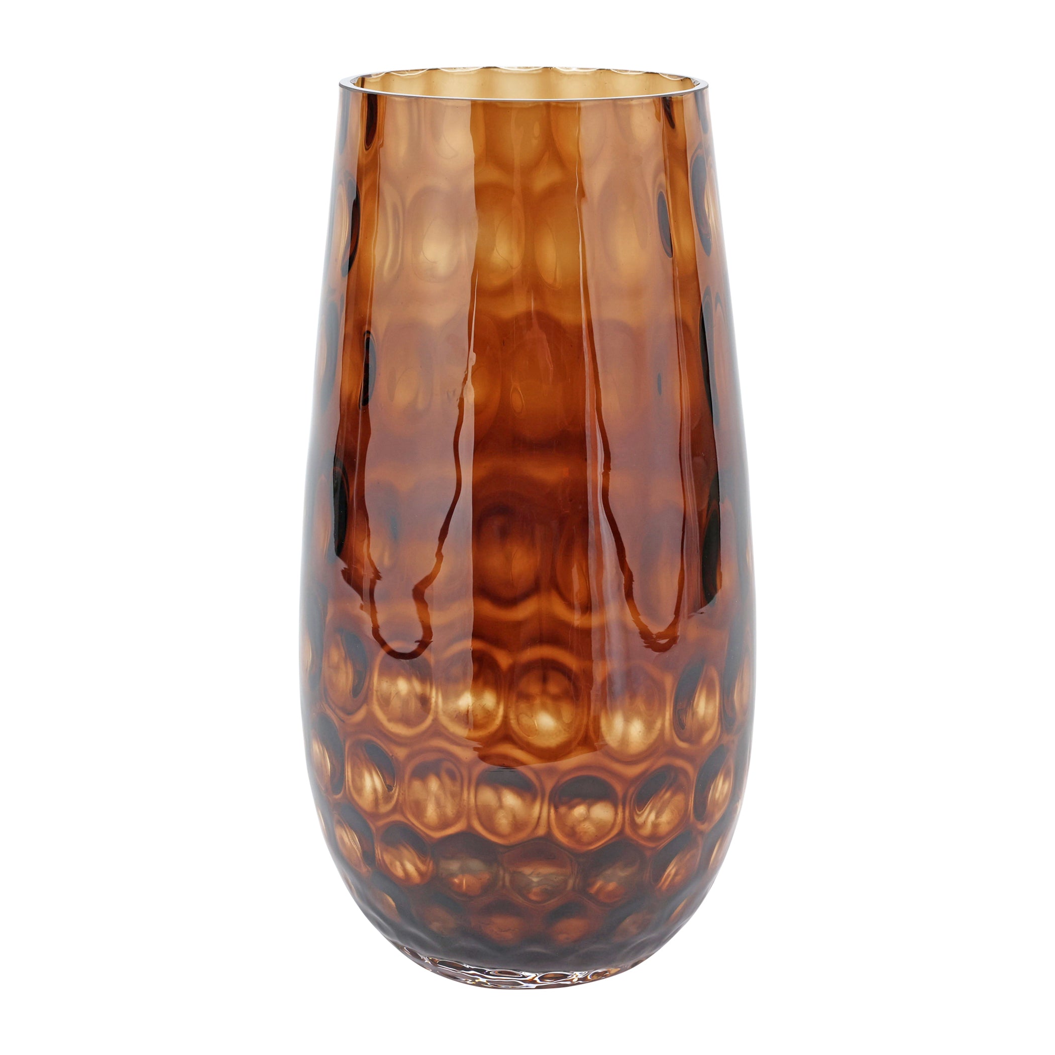 Bolla Glass Medium Pebbled Vase in Tortoise
