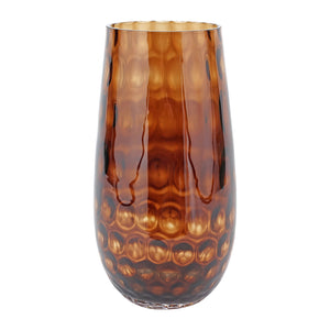Bolla Glass Medium Pebbled Vase in Tortoise