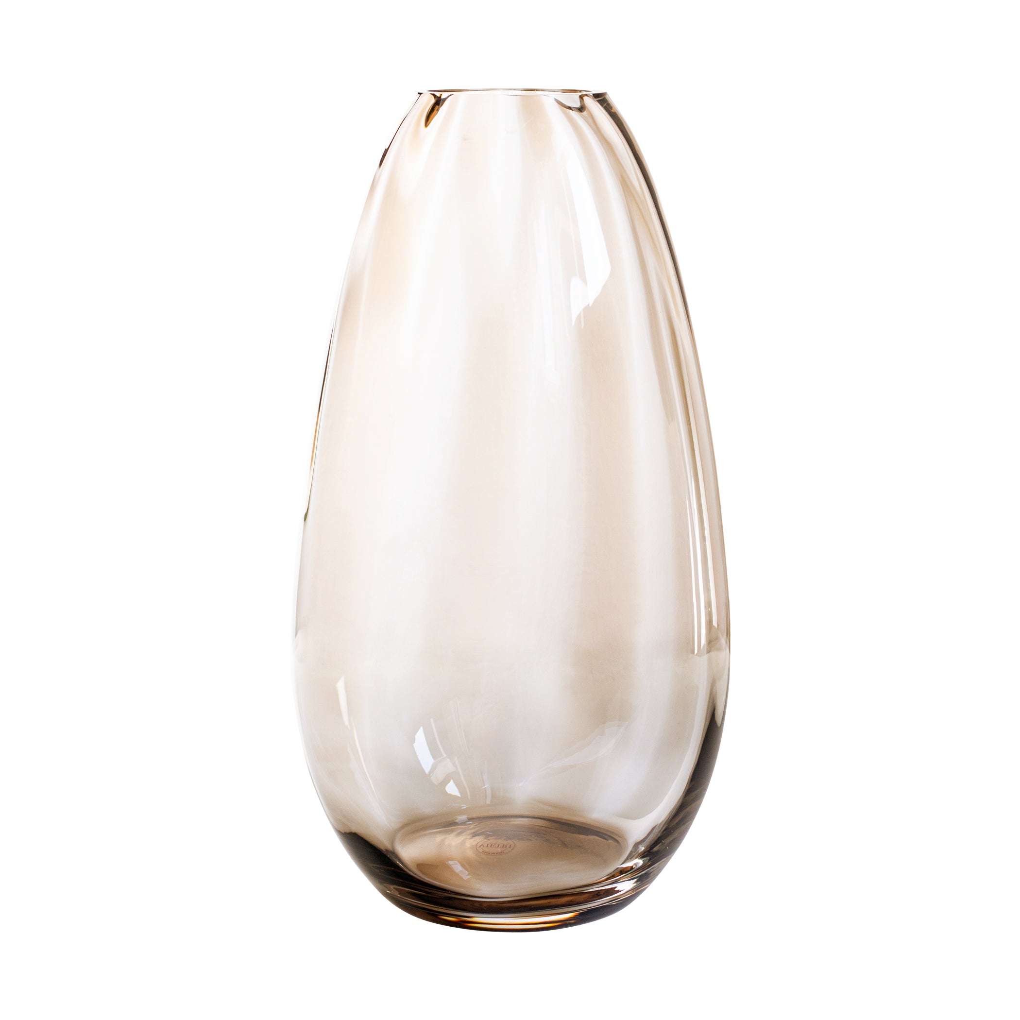 Bolla Glass Medium Pleated Vase in Tortoise