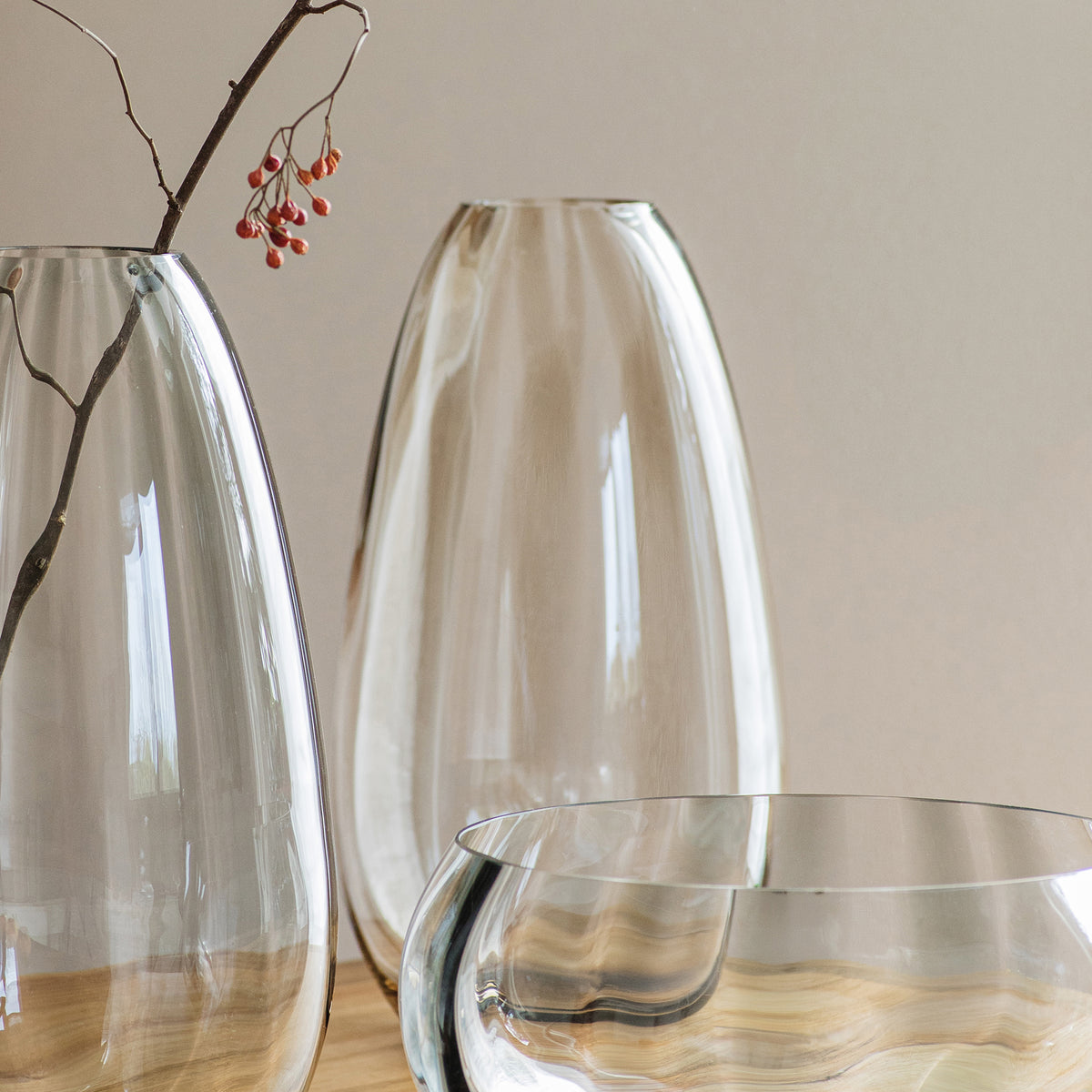 Bolla Glass Medium Pleated Vase in Tortoise