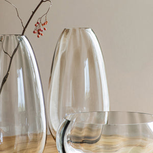 Bolla Glass Medium Pleated Vase in Tortoise