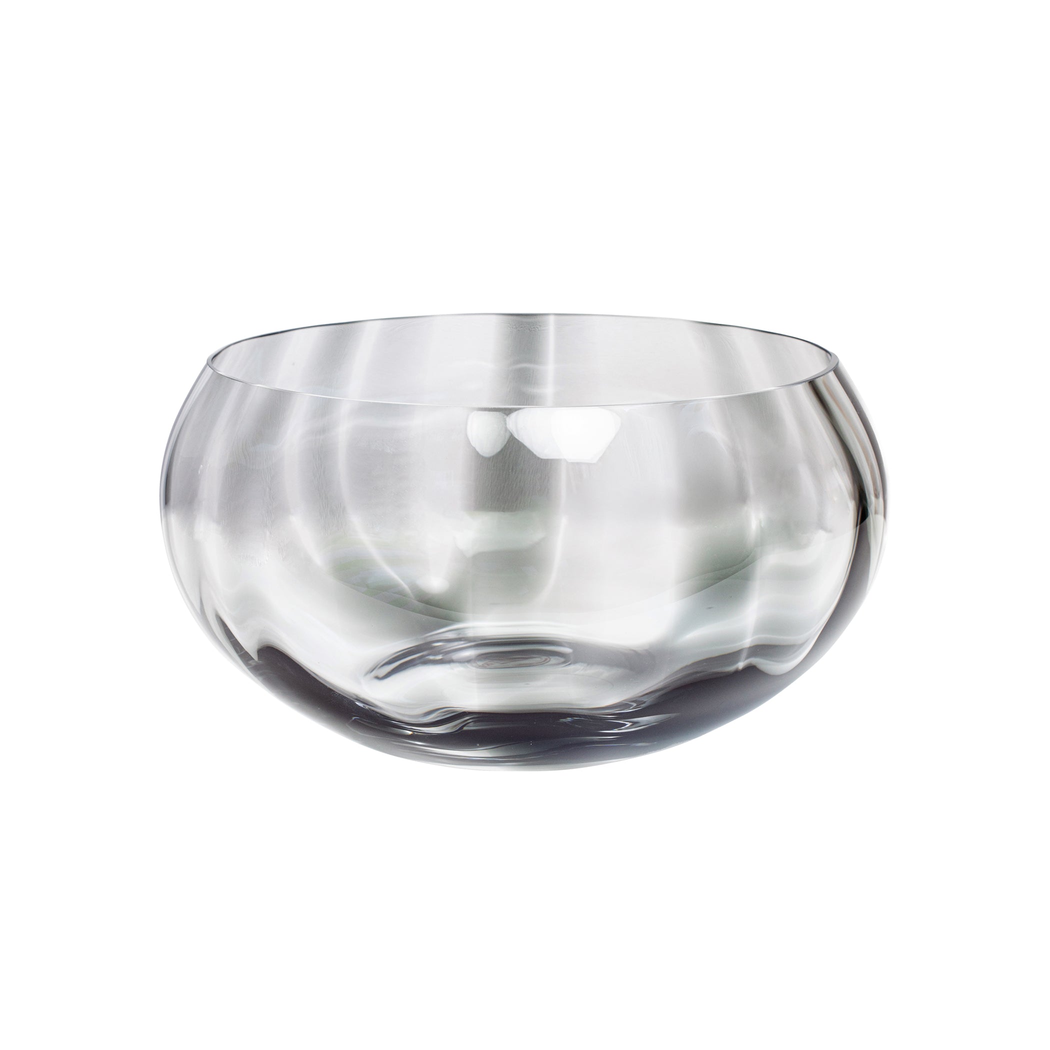 Bolla Glass Pleated Centerpiece in Gray