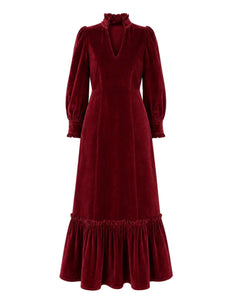 Bordeaux Cord Florentina Dress