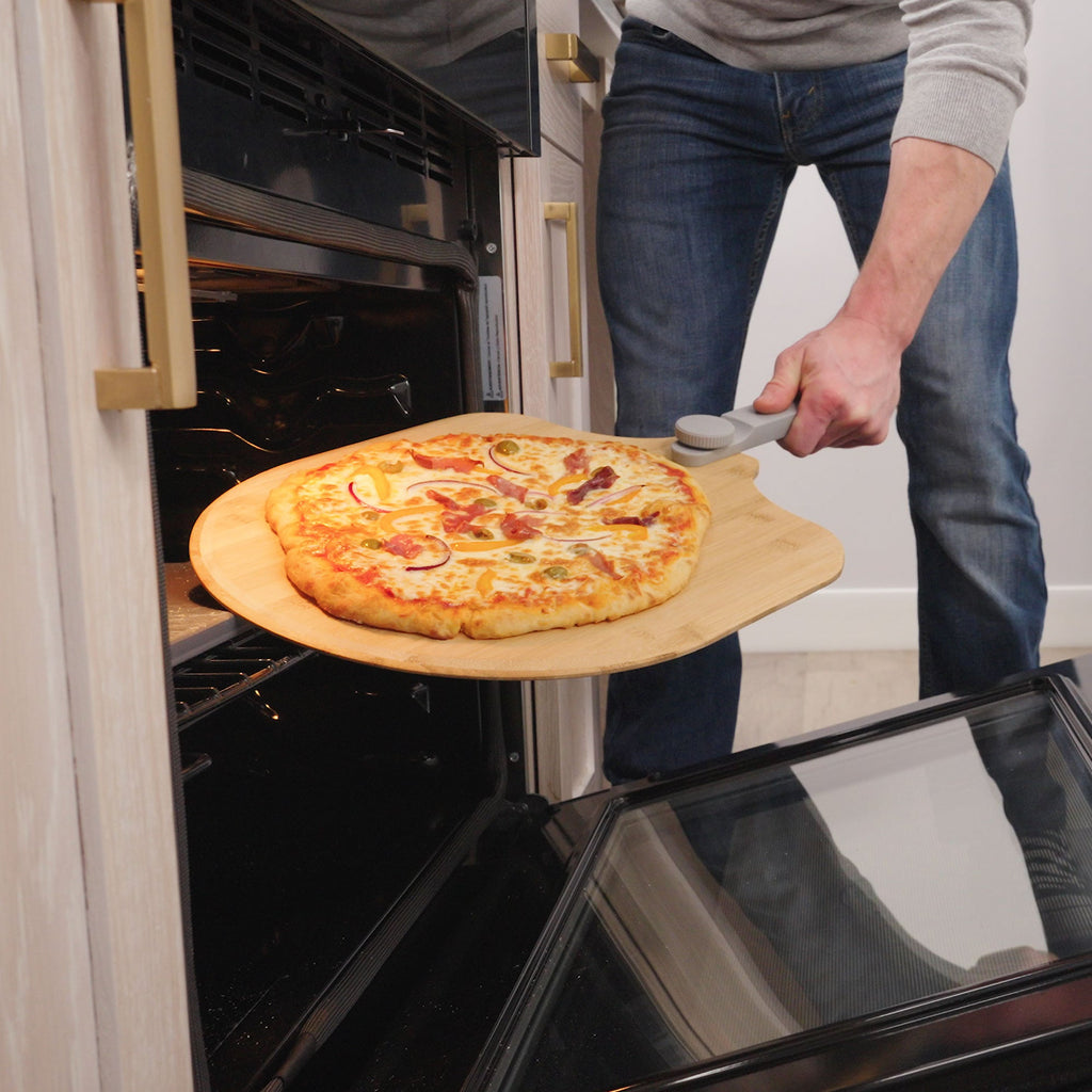 Bamboo Pizza Peel with Folding Handle 12" x 14" in Natural