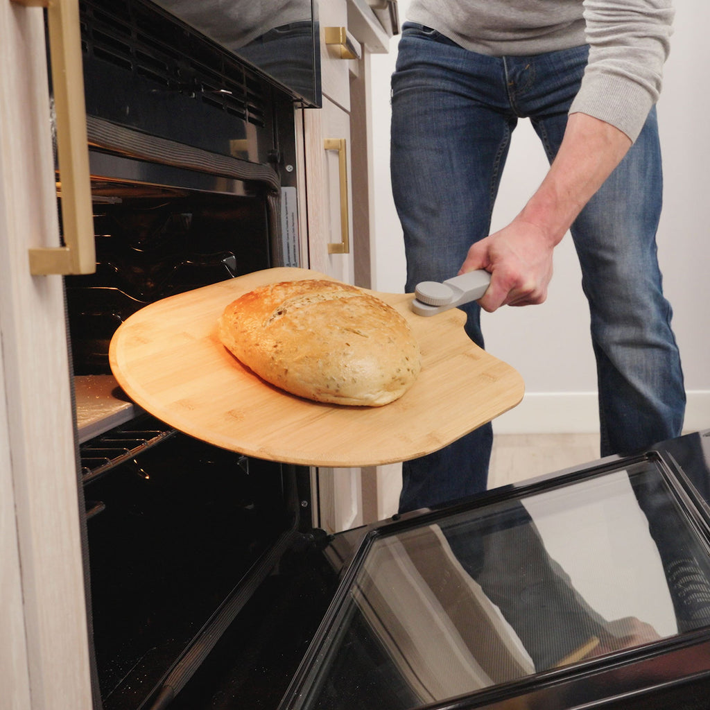 Bamboo Pizza Peel with Folding Handle 12" x 14" in Natural