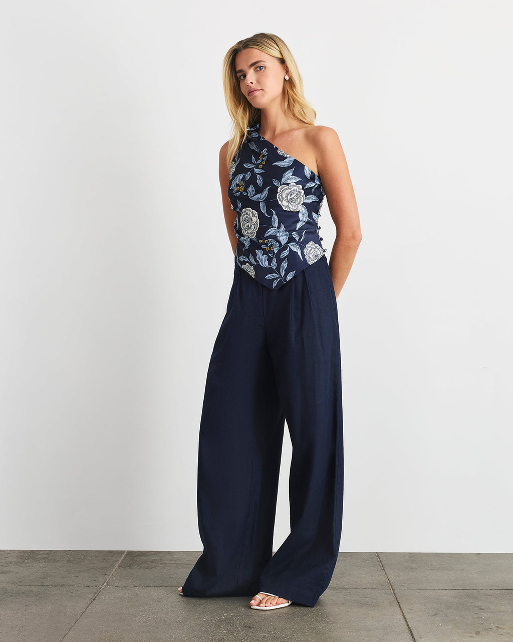 Brigid Top in Maritime Blue Multi Floral