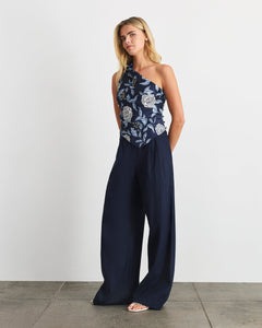 Brigid Top in Maritime Blue Multi Floral