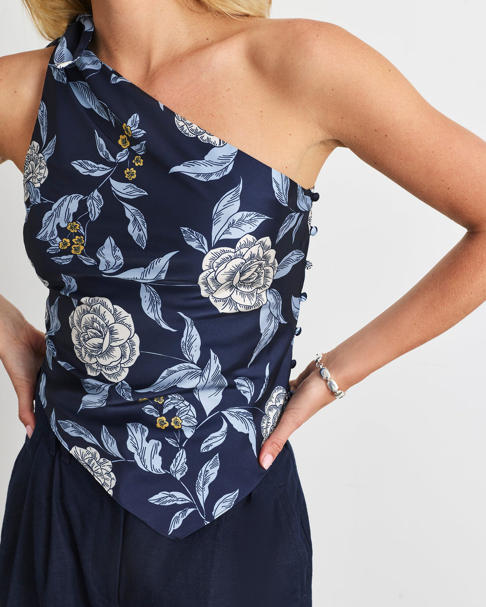 Brigid Top in Maritime Blue Multi Floral