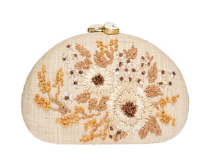 Berna Clutch in Natural & Ivory