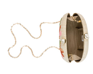 Berna Clutch in Natural, Pink & Coral