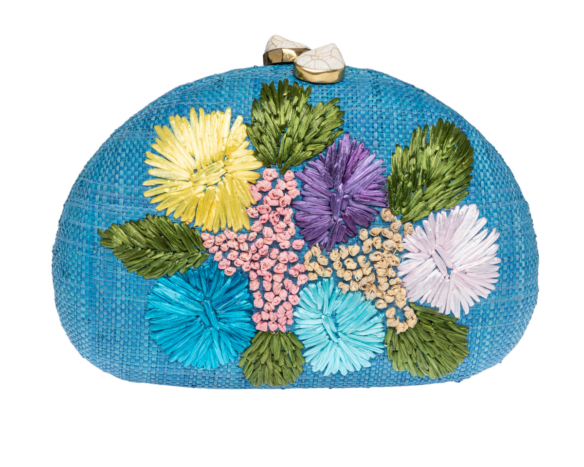 Berna Clutch in Turquoise Multi