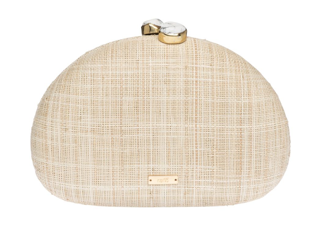 Berna Clutch in Natural/Yellow