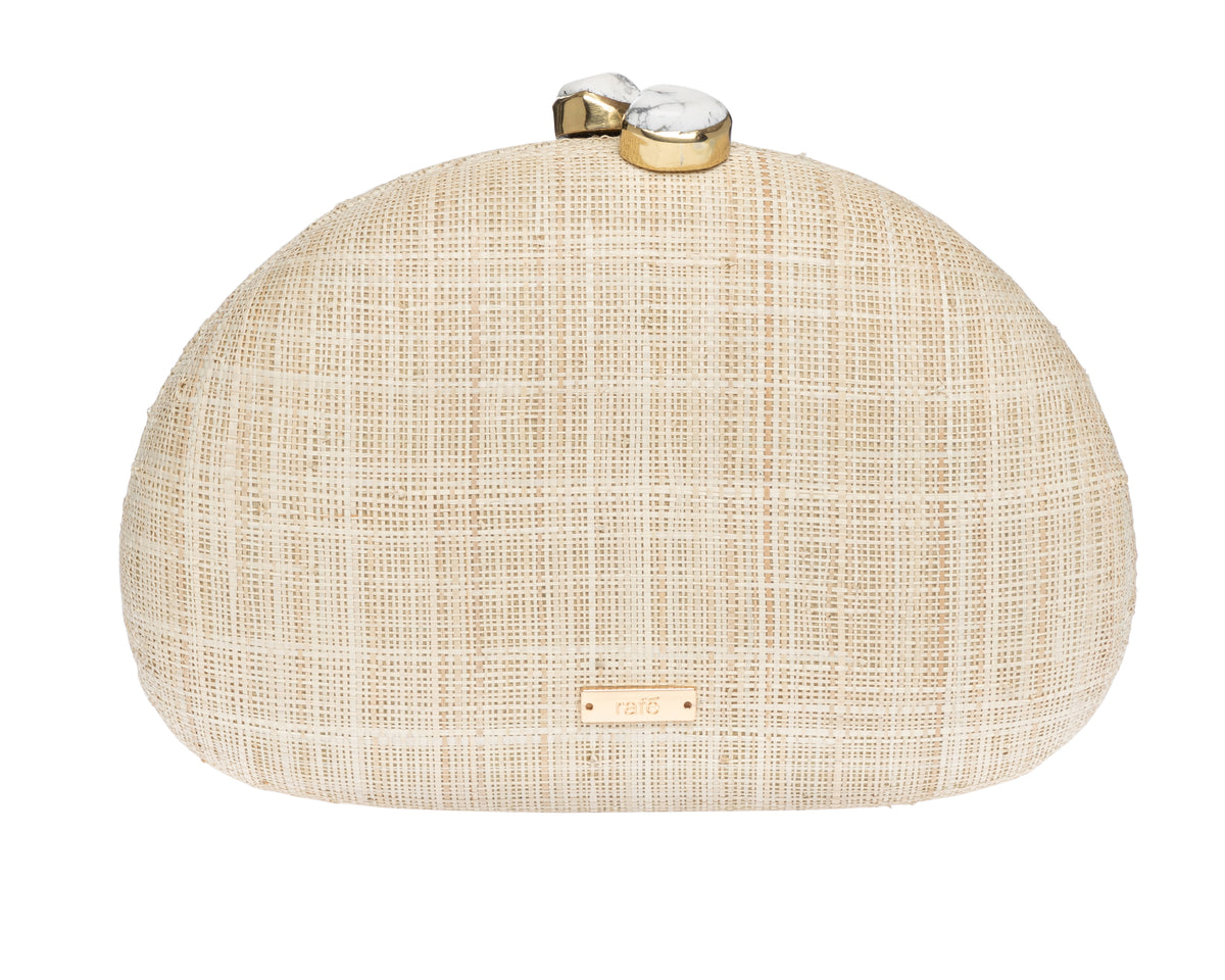 Berna Clutch in Natural/Yellow