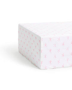 Luxe Premium Percale Crib Sheet in Blushing Bows