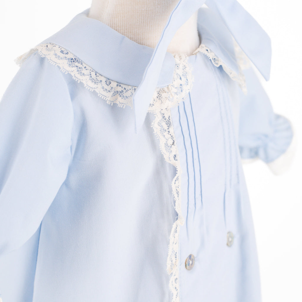 Baby Gown With Bonnet in Light Blue