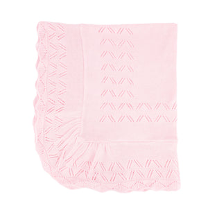 Knit Baby Blanket in Pink