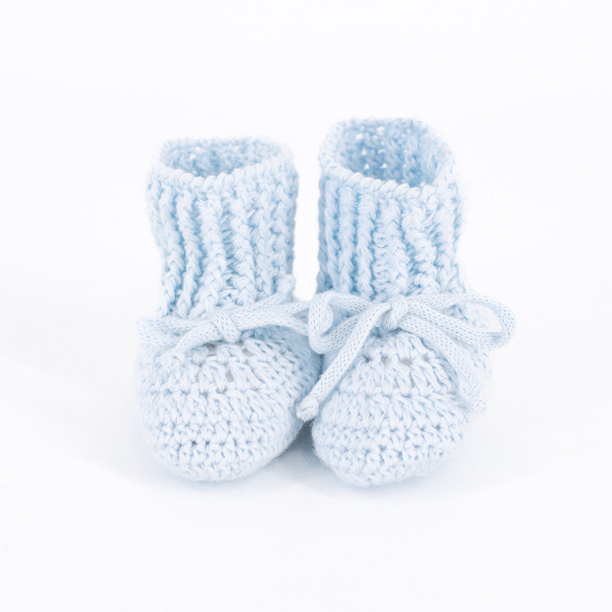 Knit Baby Booties in Light Blue