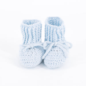 Knit Baby Booties in Light Blue