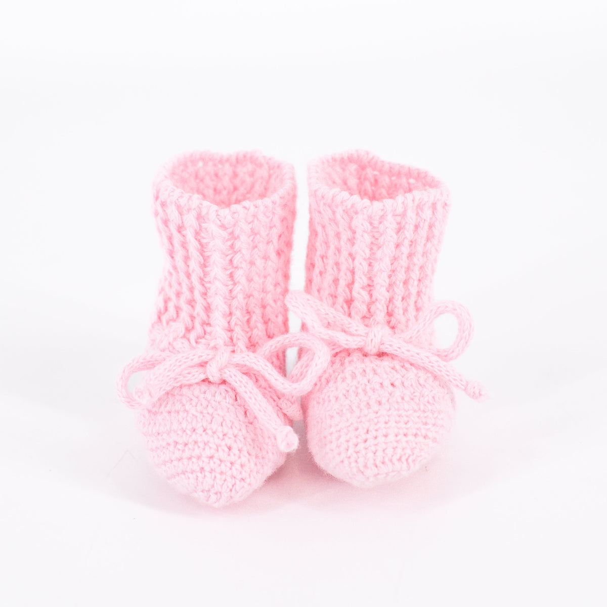 Knit Baby Booties in Pink