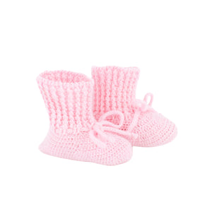 Knit Baby Booties in Pink