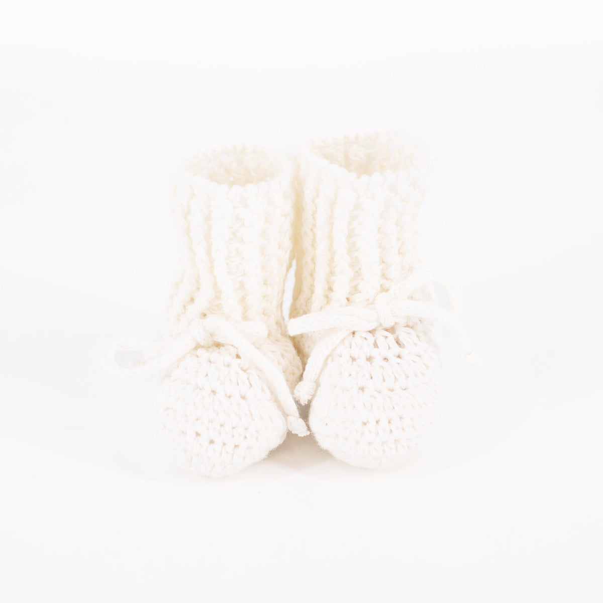Knit Baby Booties in Ivory
